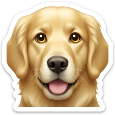 Golden retriever with halo above head sticker