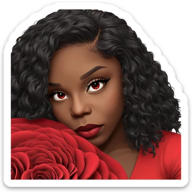 dark beauty with red rose sticker