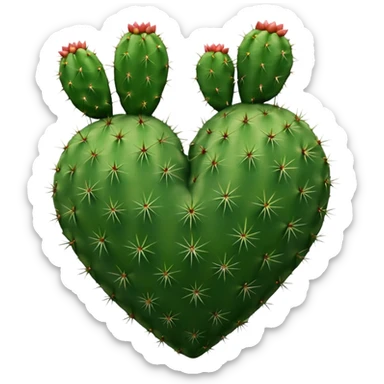 Cactus heart 1:1 sticker