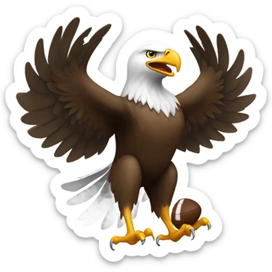 eagle kicking a football sticker