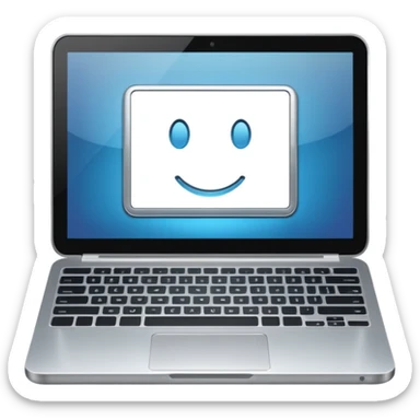 Laptop, nice and very shiny. sticker