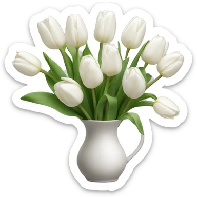 White tulips ￼ sticker