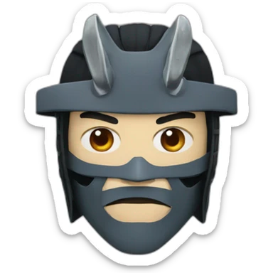 samourai with a oni mask sticker