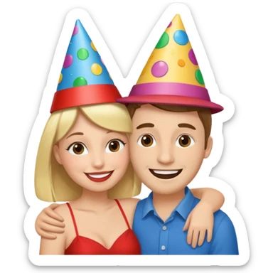 Couple hugs on photobooths sticker