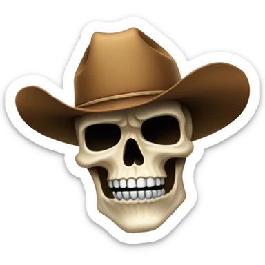 Skull with cowboy hat sticker