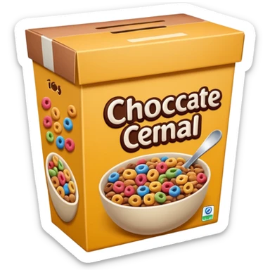 chocolate cereal box sticker