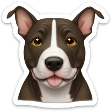 Brindle bullterrier front view chubby face sticker
