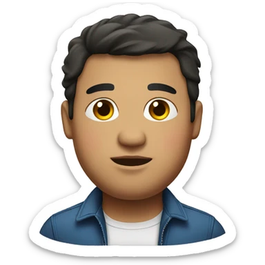 fat brunette with his body shown wearing clothes sticker