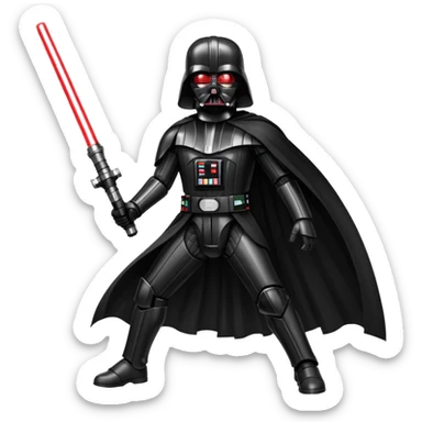 Darth Vader with the red light saber sticker