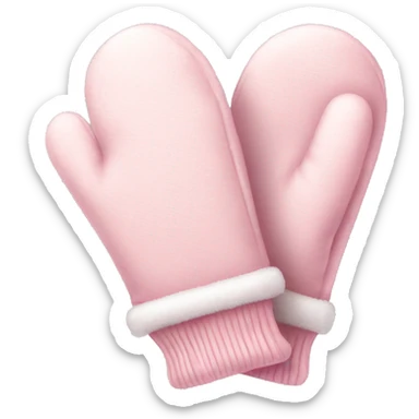 Pastel pink Christmas mittens sticker