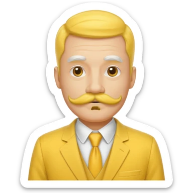 Yellow head white handlebar moustache sticker
