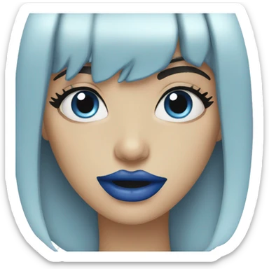 blue lipstick sticker