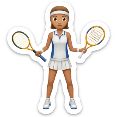 High resolution full body of a tennis player sticker