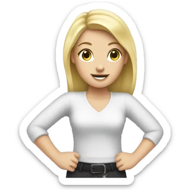 White girl throwing money sticker