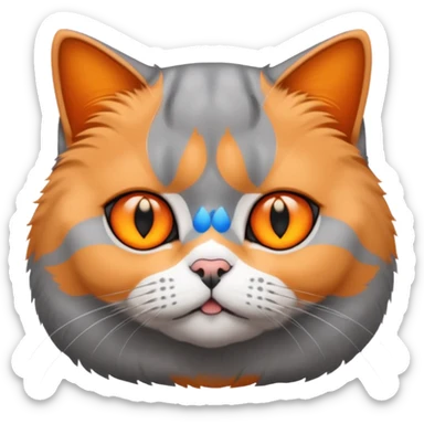 make british shorthair emoji's, female, grey furr, orange eyes sticker