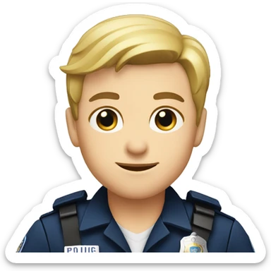 caucasian police officer sticker