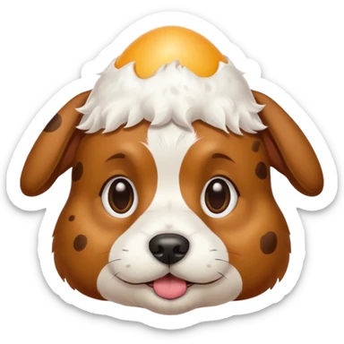 Egg on dogs head sticker