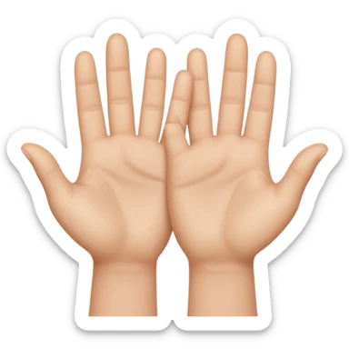 Emoji icon of open hands facing up, soft realistic skin texture, smooth shading, minimal details, centered composition sticker
