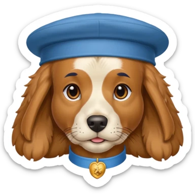un cocker avec un chapeau sticker