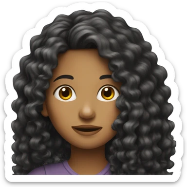 Long dark Curly hair girl  sticker