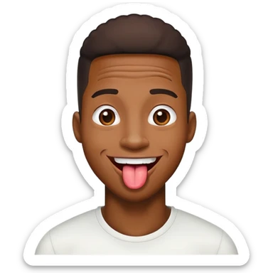 Black guy with tounge out sticker