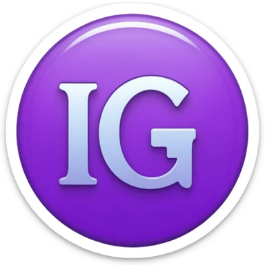 Purple circle 🟣 with letters “iG” sticker