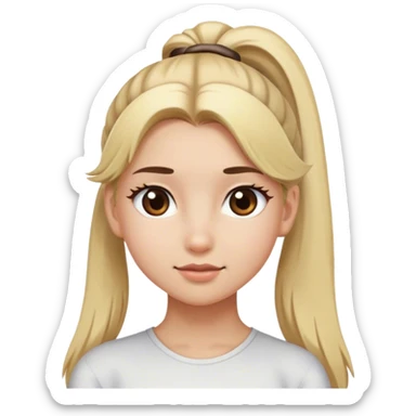 blonde girl with brown eyes and half up pony tail sticker