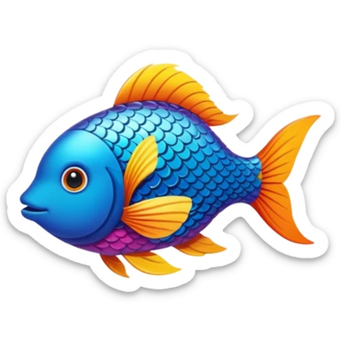 colorful fishies and birdies sticker