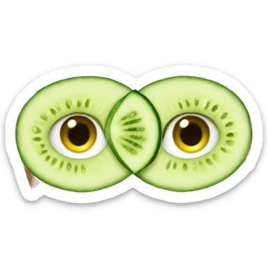 Brunette girl with facemask and cucumber slices on eyes sticker