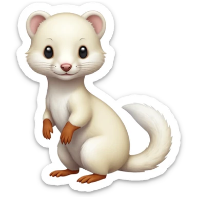 Full body white weasel  sticker