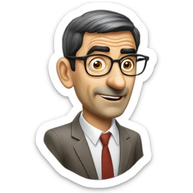 Mister Bean innovation consultant no tie wearing glasses sticker