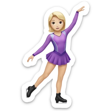Make a female figure skater with blonde hair sticker