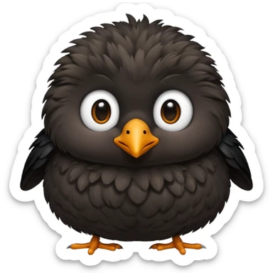 Un bebe oiseau mignon noir sticker