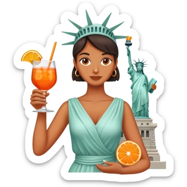 HOLDING COCKTAIL APEROL, statue of liberty sticker