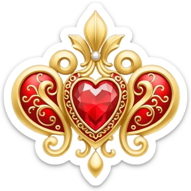 rococó moño rojo con dorado sticker