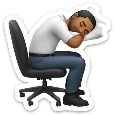 a emloyer sleeping at the desk  sticker