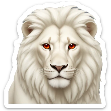Albino lion with red eyes sticker