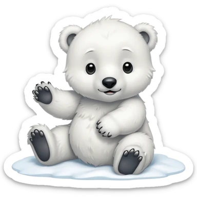Full body polar bear cub sticker