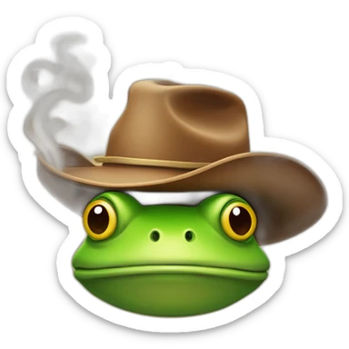 Smoking frog cowboy hat sticker