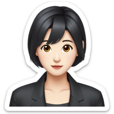 Kim jisoo idol with little short hair sticker