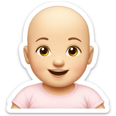 Bald little baby sticker
