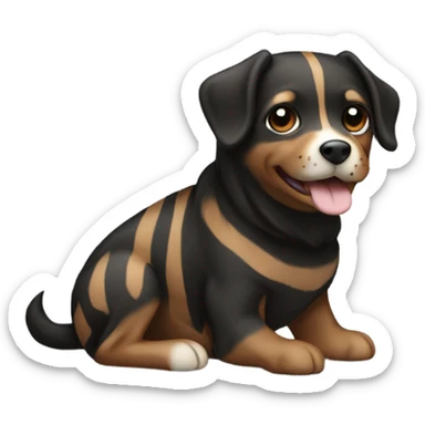Black and brown striped Louisiana mountain curr dog sticker