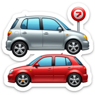 car parked beside the sidewalk sticker