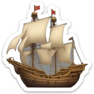 cristopholus columbus full body in a ship sticker