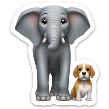 Elephant and dog sticker