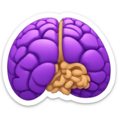 half heart half brain in purple sticker