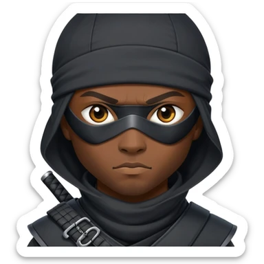 african-american ninja mercenary with eye-patch sticker