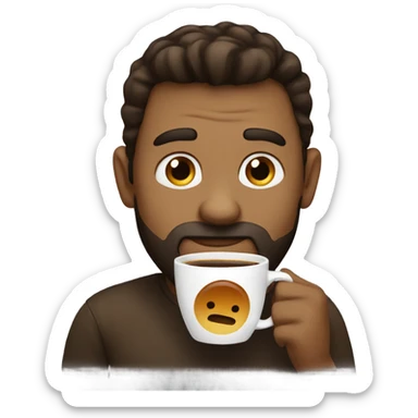 My emoji drinking coffee  sticker