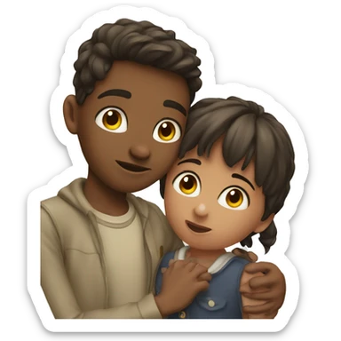 A boy kisses a girl sticker