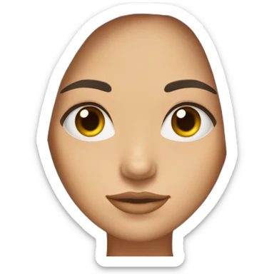 brunette with straight long hair and curtain fang, brown eyes and freckles sticker